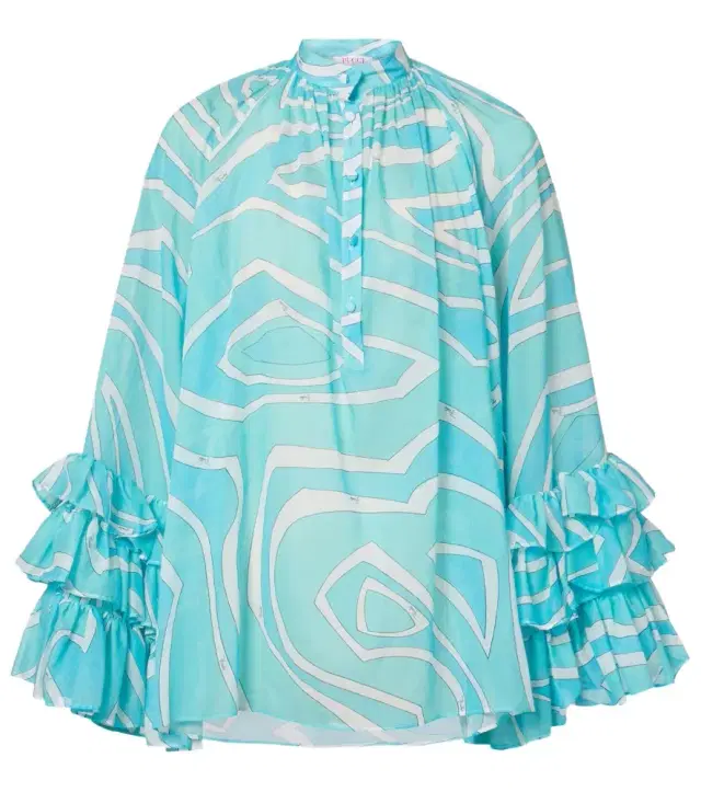 Pucci Marmo ruffled cotton blouse