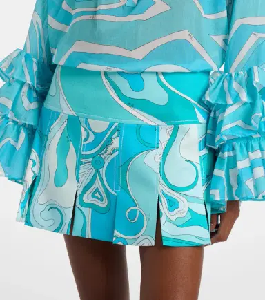 PUCCI Orchidee cotton-blend gabardine miniskirt | Thumbnail 3