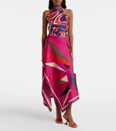 Pucci Labirinto halterneck silk satin top | Thumbnail 2
