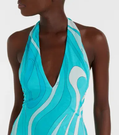 Pucci Iride halterneck jersey midi dress | Thumbnail 3 Pucci Iride halterneck jersey midi dress | Thumbnail 3