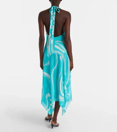 Pucci Iride halterneck jersey midi dress | Thumbnail 4 Pucci Iride halterneck jersey midi dress | Thumbnail 4