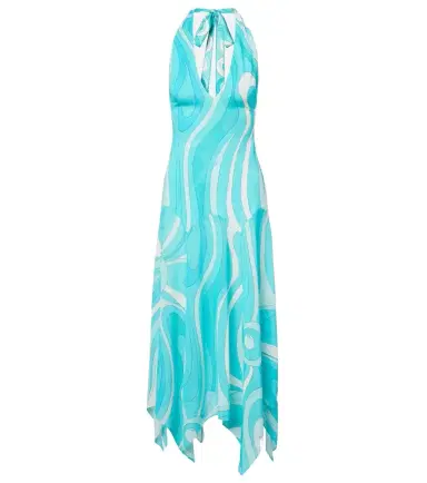 Pucci Iride halterneck jersey midi dress | Thumbnail 1 Pucci Iride halterneck jersey midi dress | Thumbnail 1