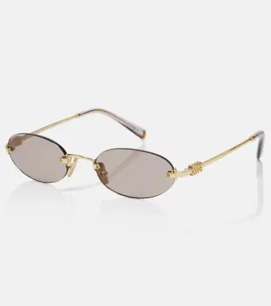 Miu Miu Logo oval sunglasses | Thumbnail 2