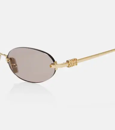 Miu Miu Logo oval sunglasses | Thumbnail 4
