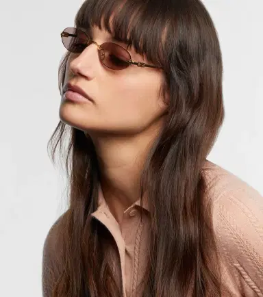 Miu Miu Logo oval sunglasses | Thumbnail 6