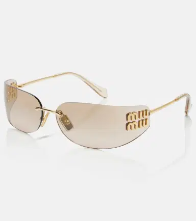 Miu Miu Logo oval sunglasses | Thumbnail 4
