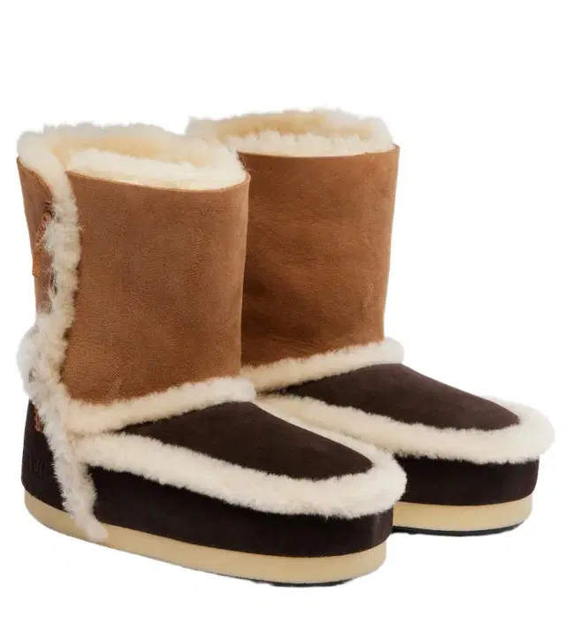 Moon Boot EVX shearling-trimmed suede ankle boots