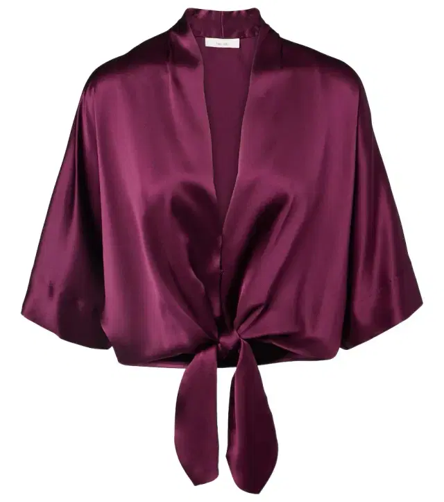 Cropped silk charmeuse top