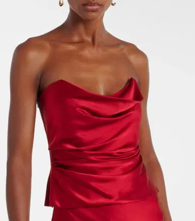 The Sei Draped silk charmeuse bustier | Thumbnail 4 The Sei Draped silk charmeuse bustier | Thumbnail 4