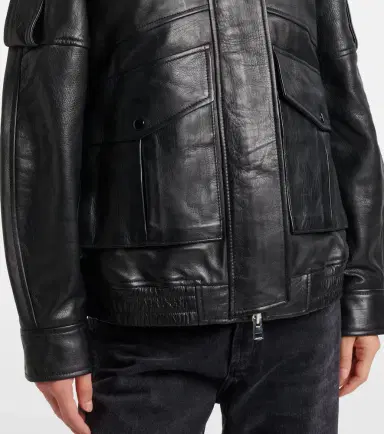 AGOLDE Avril oversized leather jacket | Thumbnail 2