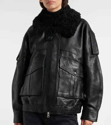 AGOLDE Avril oversized leather jacket | Thumbnail 3