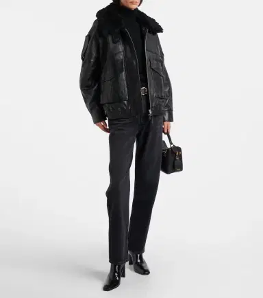 AGOLDE Avril oversized leather jacket | Thumbnail 6