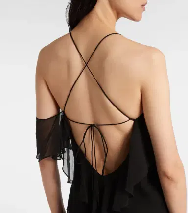 The Sei Ruffled silk chiffon maxi dress | Thumbnail 3