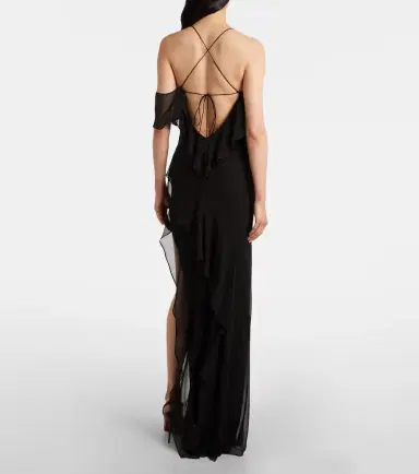 The Sei Ruffled silk chiffon maxi dress | Thumbnail 5