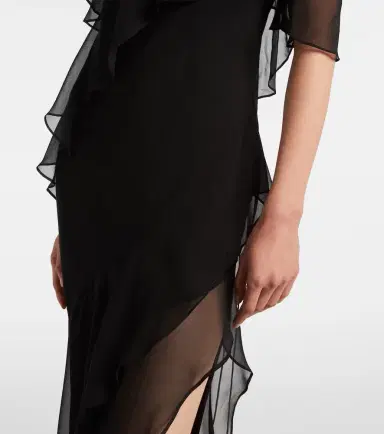 The Sei Ruffled silk chiffon maxi dress | Thumbnail 6