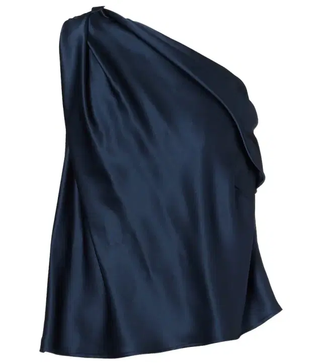One-shoulder silk satin top
