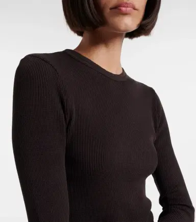 Citizens of Humanity Pilar waffle-knit cropped cotton top | Thumbnail 3