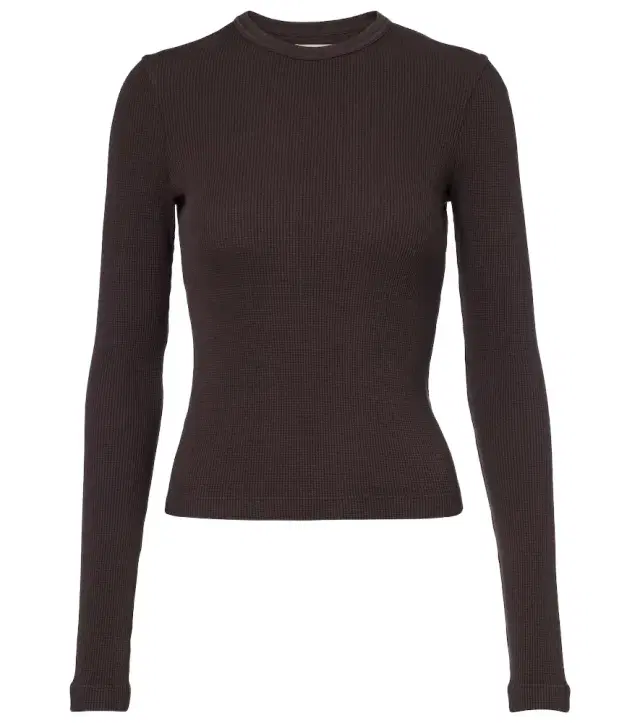 Citizens of Humanity Pilar waffle-knit cropped cotton top