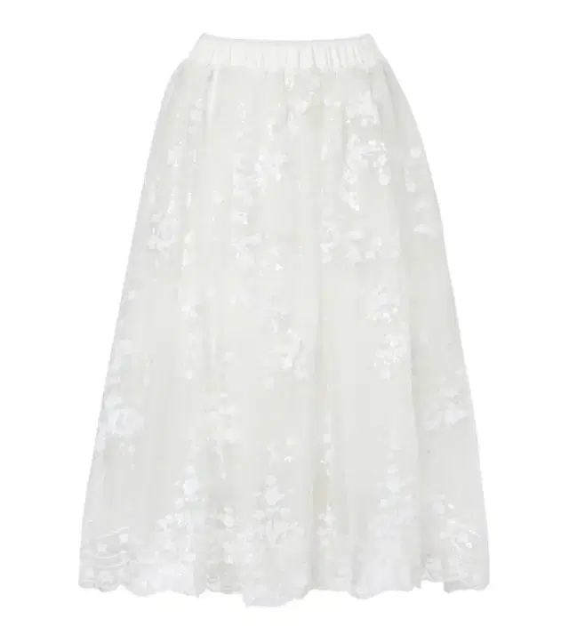 Sequined tulle midi skirt