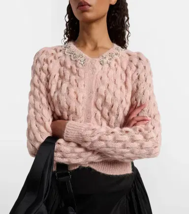 Simone Rocha Embellished mohair-blend cardigan | Thumbnail 2