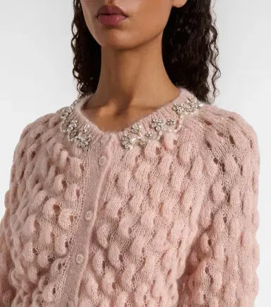 Simone Rocha Embellished mohair-blend cardigan | Thumbnail 6