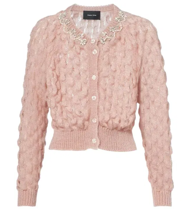 Embellished mohair-blend cardigan