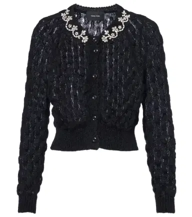 Simone Rocha Embellished mohair-blend cardigan | Thumbnail 1 Simone Rocha Embellished mohair-blend cardigan | Thumbnail 1