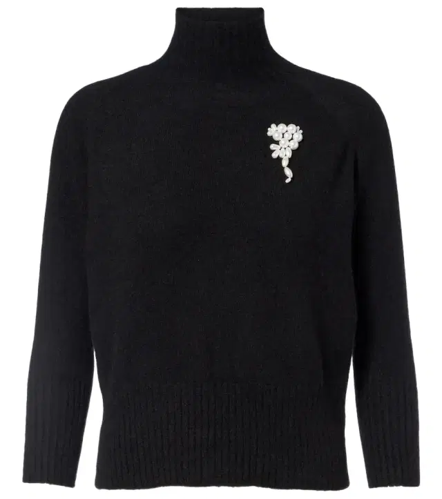 Embellished cashmere turtleneck sweater