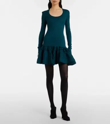 Alaïa Alaïa Ruffled wool-blend minidress | Thumbnail 5 Alaïa Alaïa Ruffled wool-blend minidress | Thumbnail 5