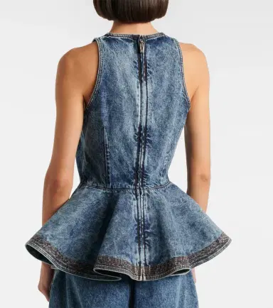 Alaïa Alaïa Peplum denim top | Thumbnail 2