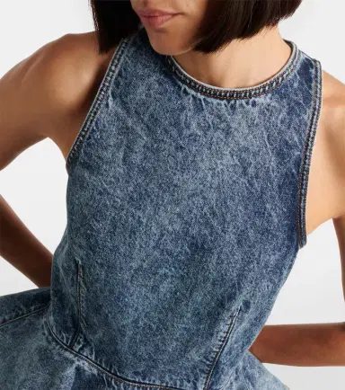 Alaïa Alaïa Peplum denim top | Thumbnail 3