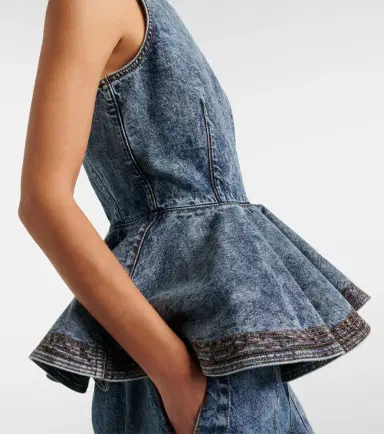 Alaïa Alaïa Peplum denim top | Thumbnail 5