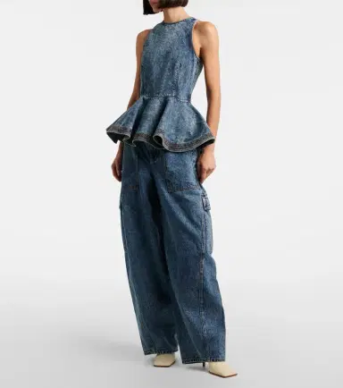 Alaïa Alaïa Peplum denim top | Thumbnail 6