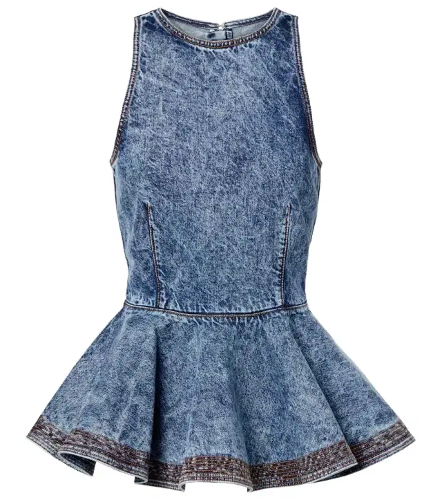Alaïa Peplum denim top