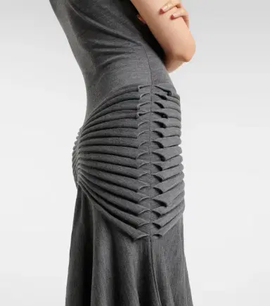 Alaïa Alaïa Knitted pleated wool midi dress | Thumbnail 4