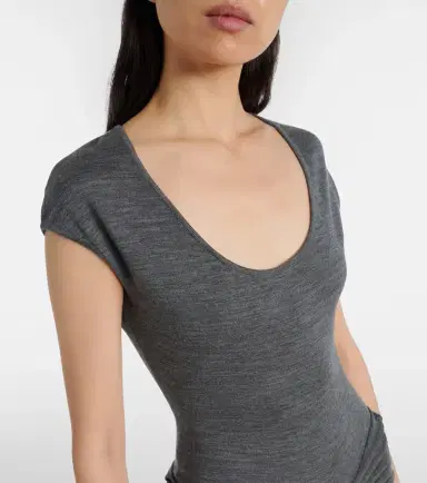 Alaïa Alaïa Knitted pleated wool midi dress | Thumbnail 6