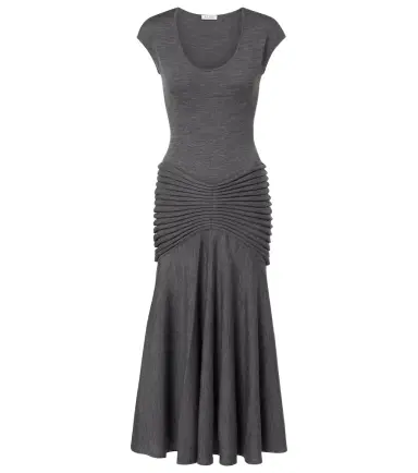 Alaïa Alaïa Knitted pleated wool midi dress | Thumbnail 1