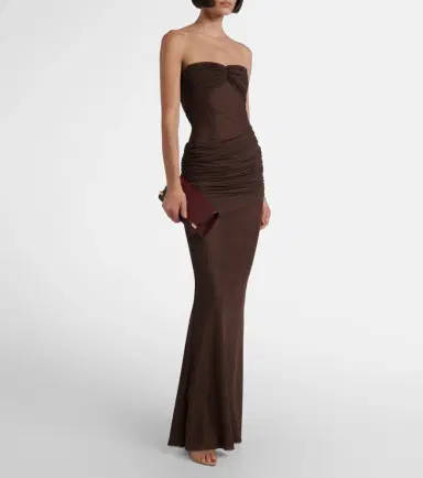Bananhot Erica ruched strapless maxi dress | Thumbnail 6