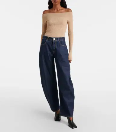 Alaïa Alaïa Ribbed-knit off-shoulder bodysuit | Thumbnail 5