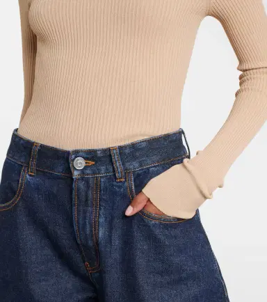 Alaïa Alaïa Ribbed-knit off-shoulder bodysuit | Thumbnail 6