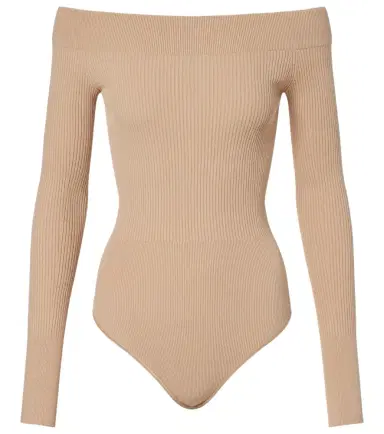 Alaïa Alaïa Ribbed-knit off-shoulder bodysuit | Thumbnail 1