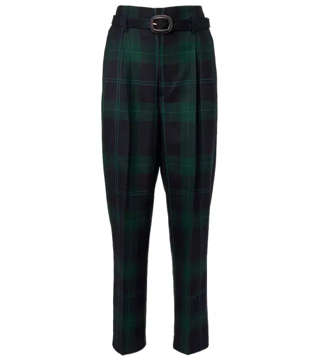 Polo Ralph Lauren Belted checked high-rise wool tapered pants
