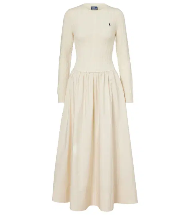 Polo Ralph Lauren Cotton and wool-blend maxi dress