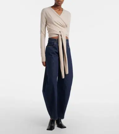 Alaïa Alaïa Cashmere and wool-blend wrap top | Thumbnail 3 Alaïa Alaïa Cashmere and wool-blend wrap top | Thumbnail 3