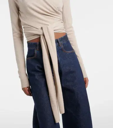 Alaïa Alaïa Cashmere and wool-blend wrap top | Thumbnail 4 Alaïa Alaïa Cashmere and wool-blend wrap top | Thumbnail 4