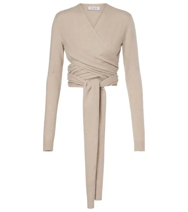 Alaïa Cashmere and wool-blend wrap top