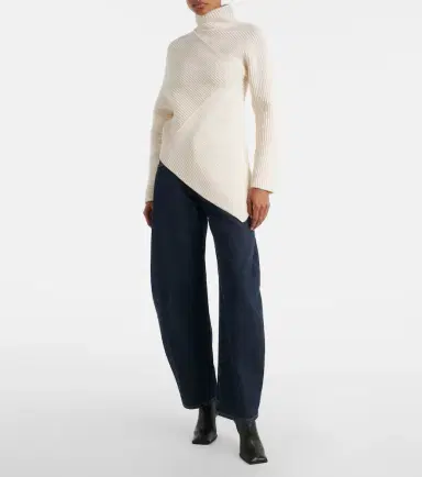 Alaïa Alaïa Asymmetric wool and cashmere sweater | Thumbnail 3