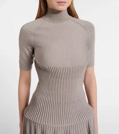 Alaïa Alaïa Ribbed-knit turtleneck wool-blend top | Thumbnail 2 Alaïa Alaïa Ribbed-knit turtleneck wool-blend top | Thumbnail 2