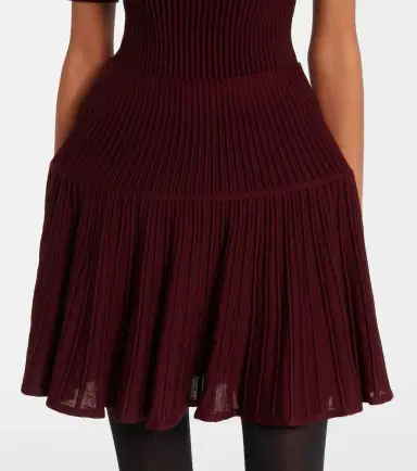 Alaïa Alaïa Ribbed-knit wool-blend miniskirt | Thumbnail 3