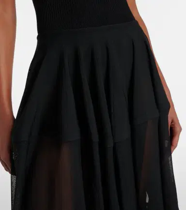 Alaïa Alaïa Semi-sheer midi skirt | Thumbnail 3